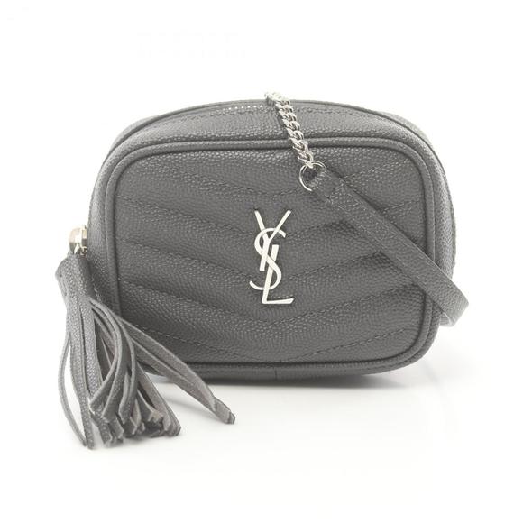 SAINT LAURENT Baby Lou Shoulder Bag Leather Grey - Picture 1 of 7